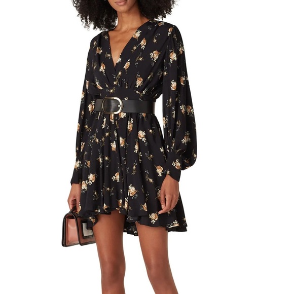 Maje Rasmus Dress Black Floral - Picture 1 of 13